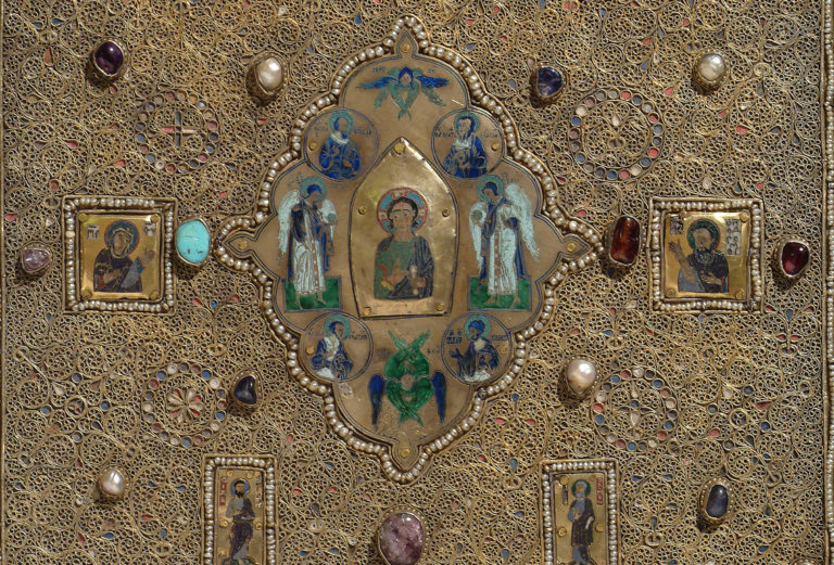 Оклад Мстиславова Евангелия (ГИМ, Син. 1203), выполненный в Новгороде в 1551 г.