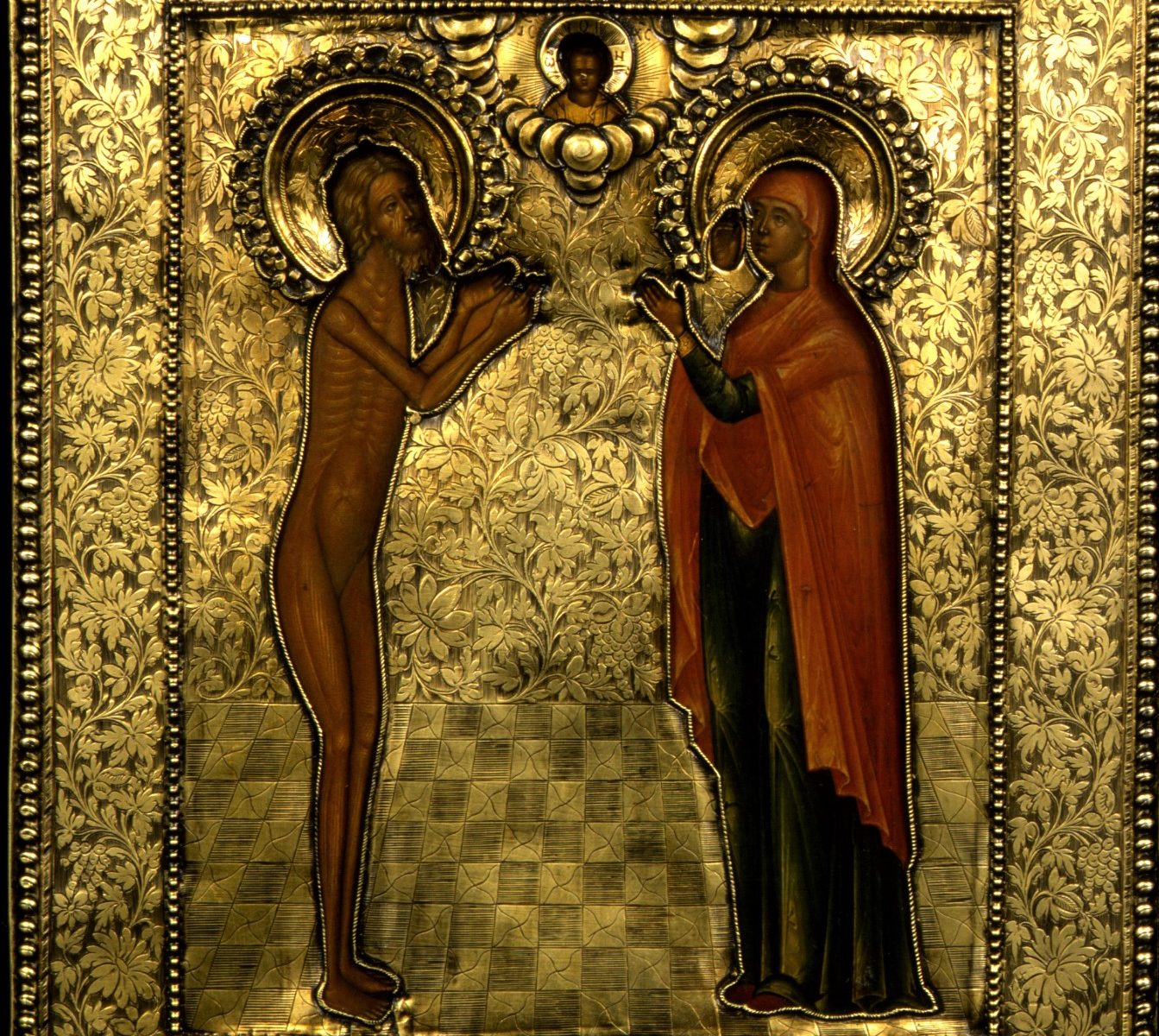 Икона «Святой Василий Блаженный и мученица Ирина». XVII в