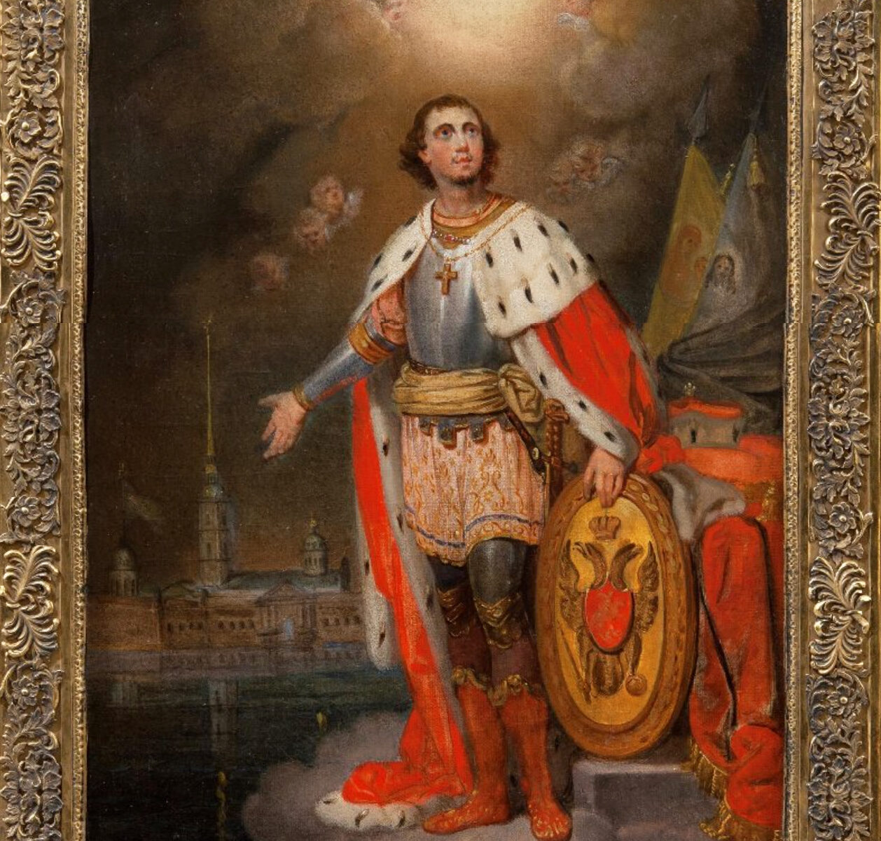 Икона «Благоверный князь Александр Невский» Холст, грунт, масло Начало 1840-х гг.