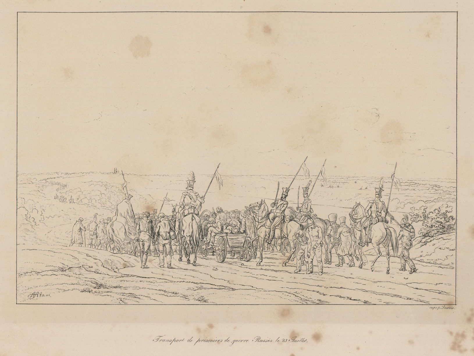 Транспорт с русскими военнопленными Литография А. Лакруа по рисунку А. Адама 1827-1833 гг.