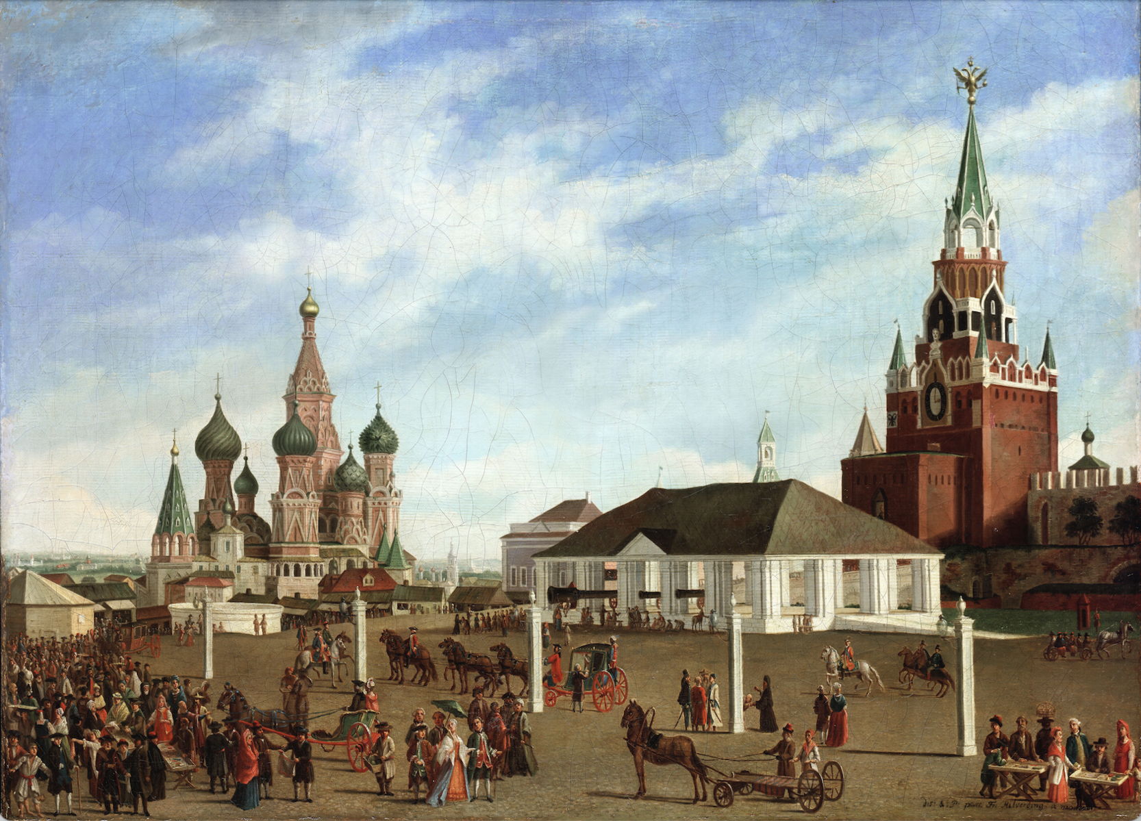 Фр. Гильфердинг Вид на Красную площадь и Покровский собор. 1770-е годы
