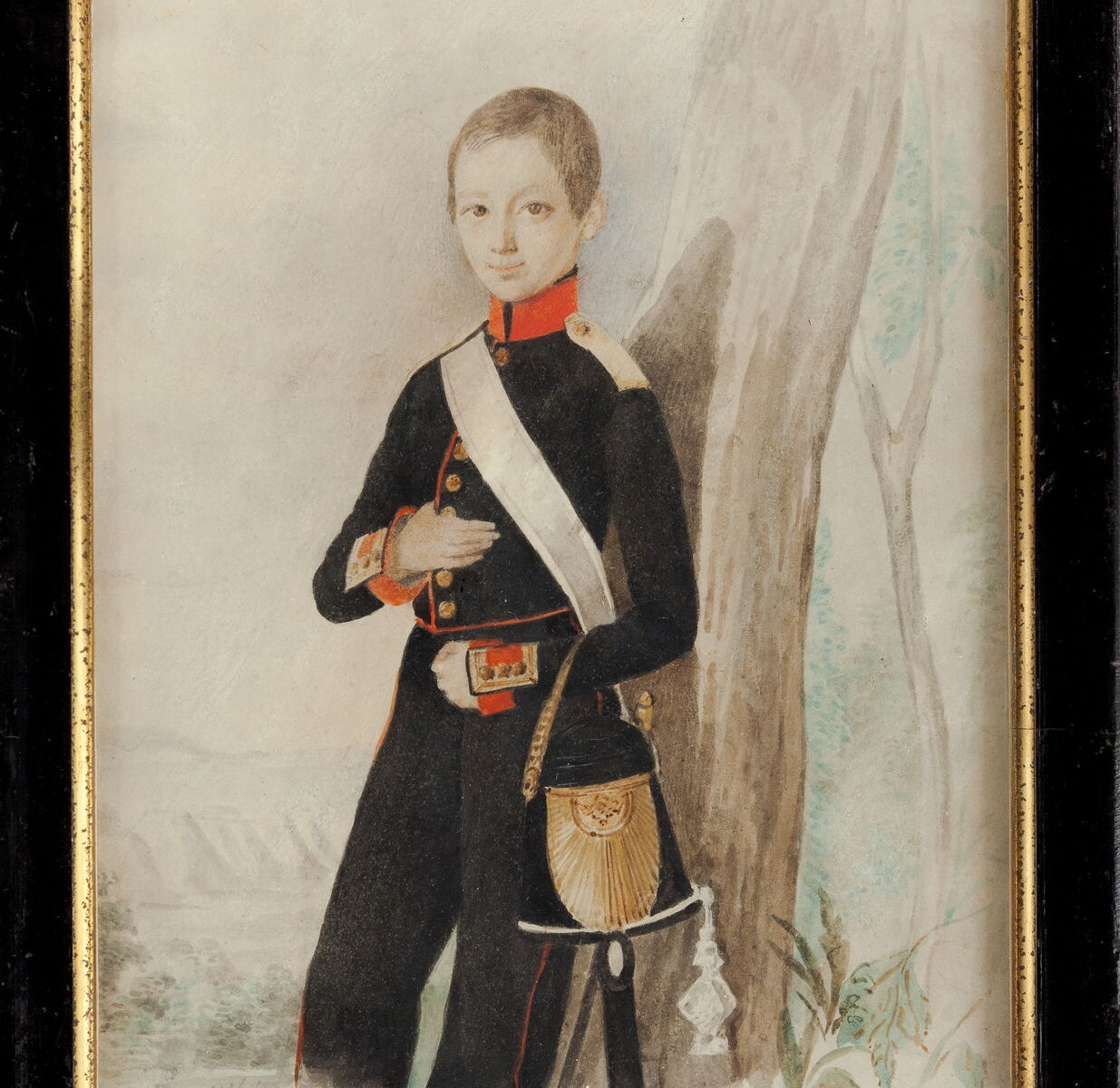 Константин Семенович Осокин Портрет К.Н. Леонтьева  в форме кадета Дворянского полка. 1844 г. Бумага, акварель