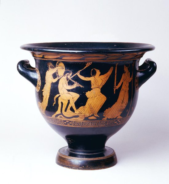 Кратер краснофигурный с изображением дионисийской сцены. 420 - 390 гг. до н.э.