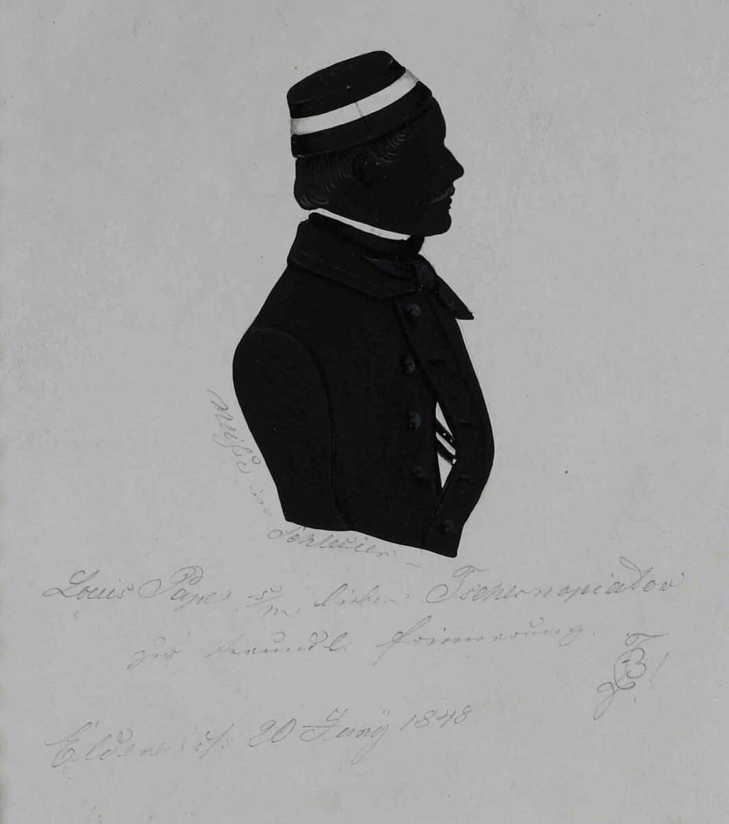 «Louis Pape». Силуэт из серии, подаренной И.Н. Чернопятову.1848 год