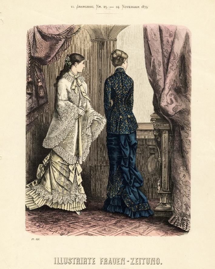 Лист модного журнала мод «Illustrirte frauen - zeitung». 1879 г.