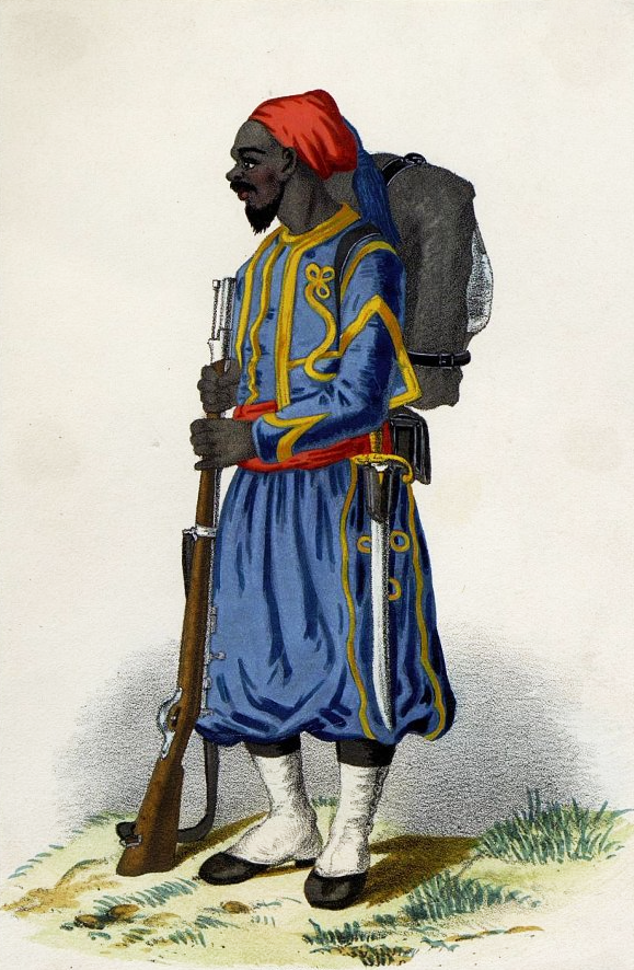 Образцы военной формы французской армии при Наполеоне III. Зуав. 1852-1870 гг.