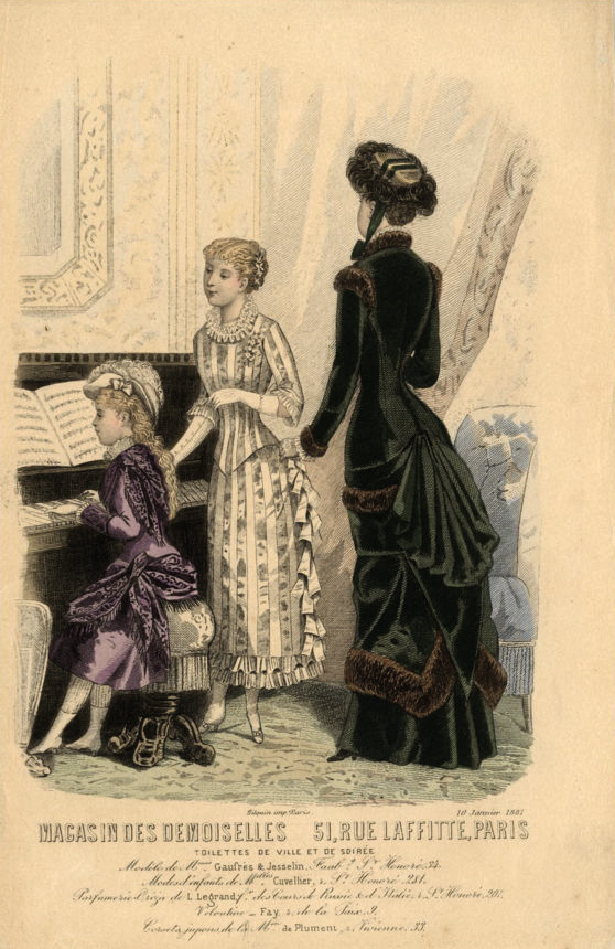 Лист из французского журнала мод «Magazin des Demoiselles» 1881 г.