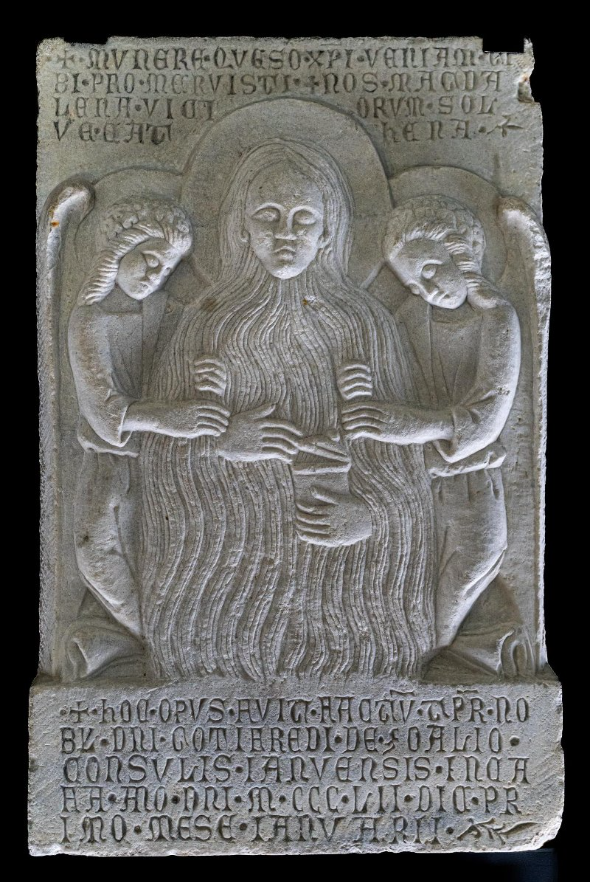 Плита с изображением Марии Магдалины. XII-XV вв.