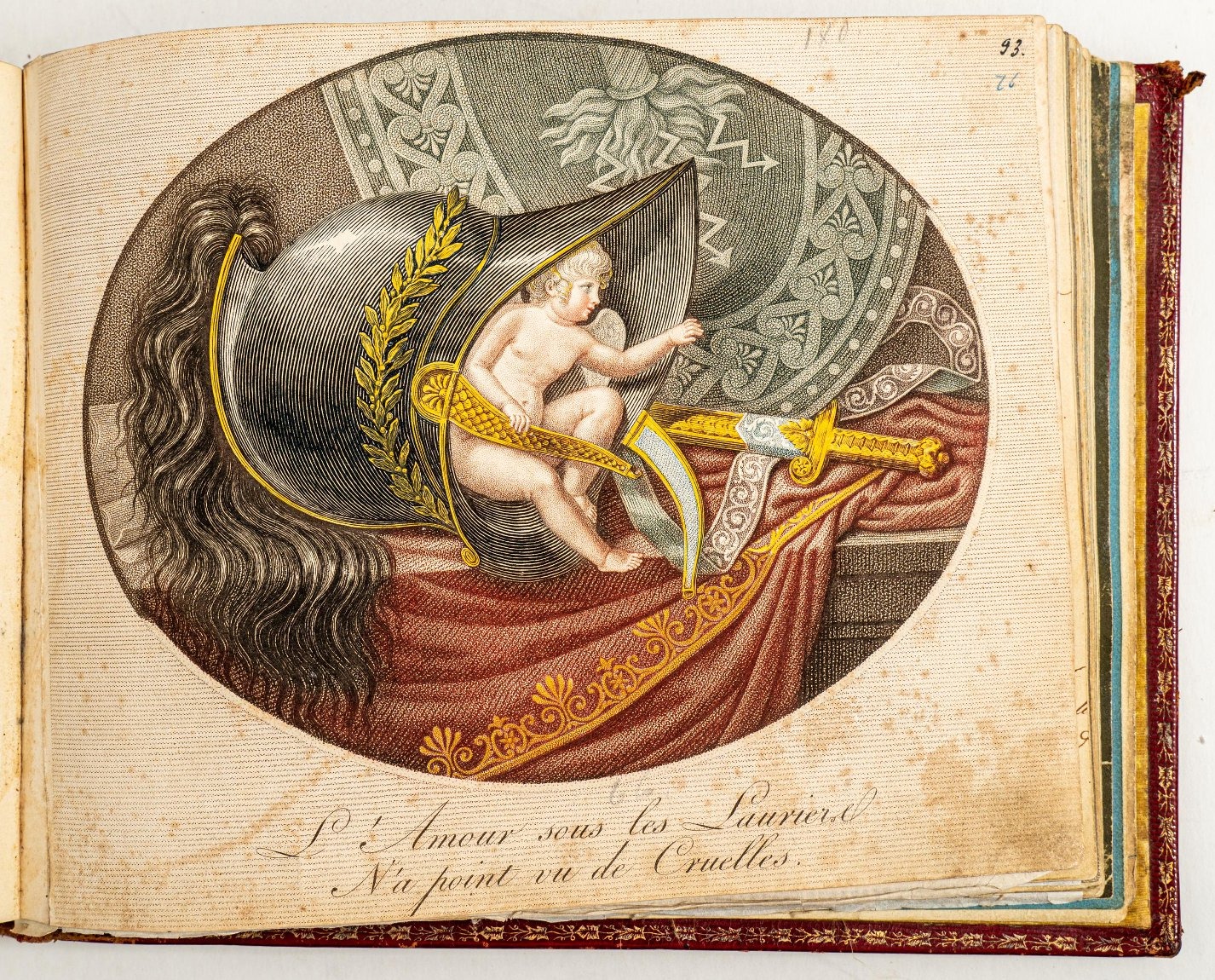 Амур в шлеме. Неизвестный художник французской школы. Из альбома Доротеи Ленци. 1800-1810-е гг.
