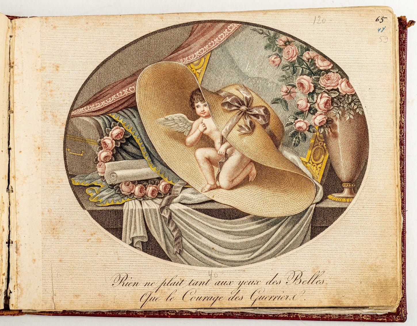 Амур в шляпе. Неизвестный художник французской школы. Из альбома Доротеи Ленци. 1800-1810-е гг.