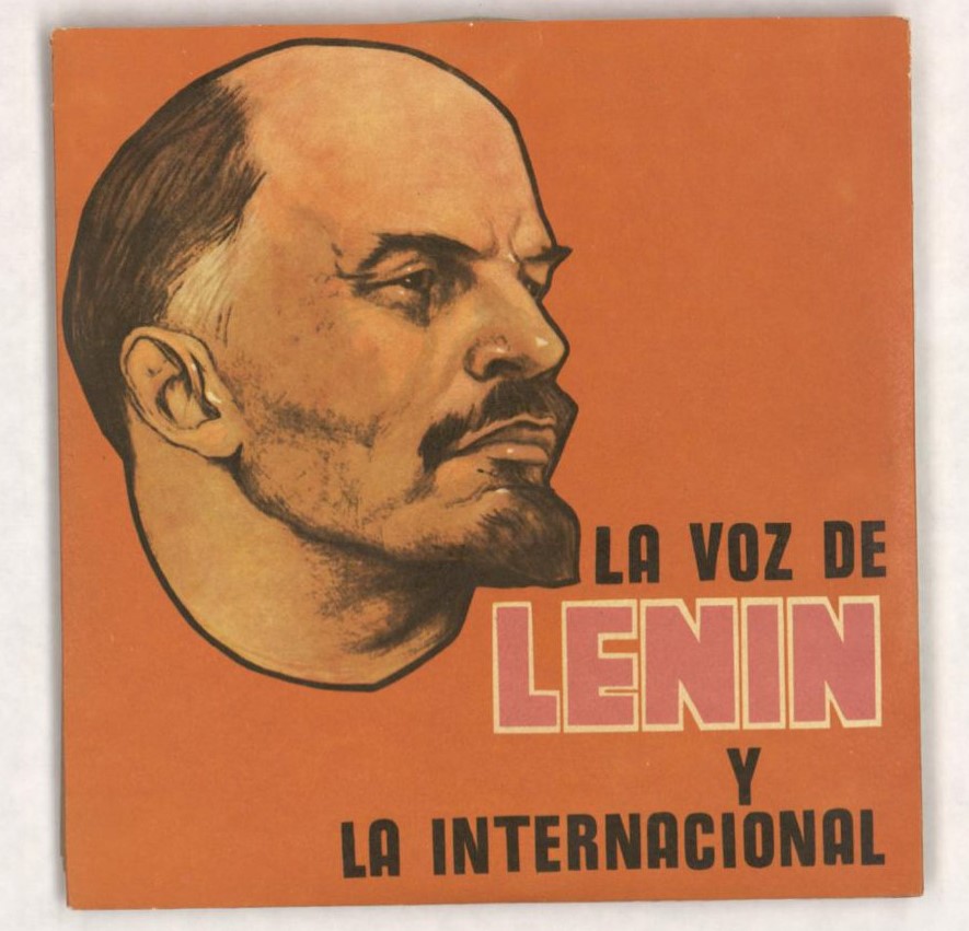 Конверт с изображением портрета Ленина на оранжевом фоне и надписью: LA VOZ DE LENIN Y LA INTERNACIONAL. 1970 г.
