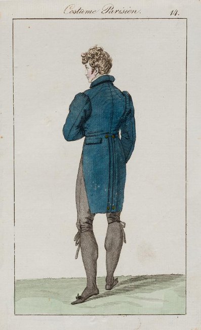 Модный мужской костюм. Лист из журнала «Costume Parisien». Неизвестный автор. Начало 1810-х гг.