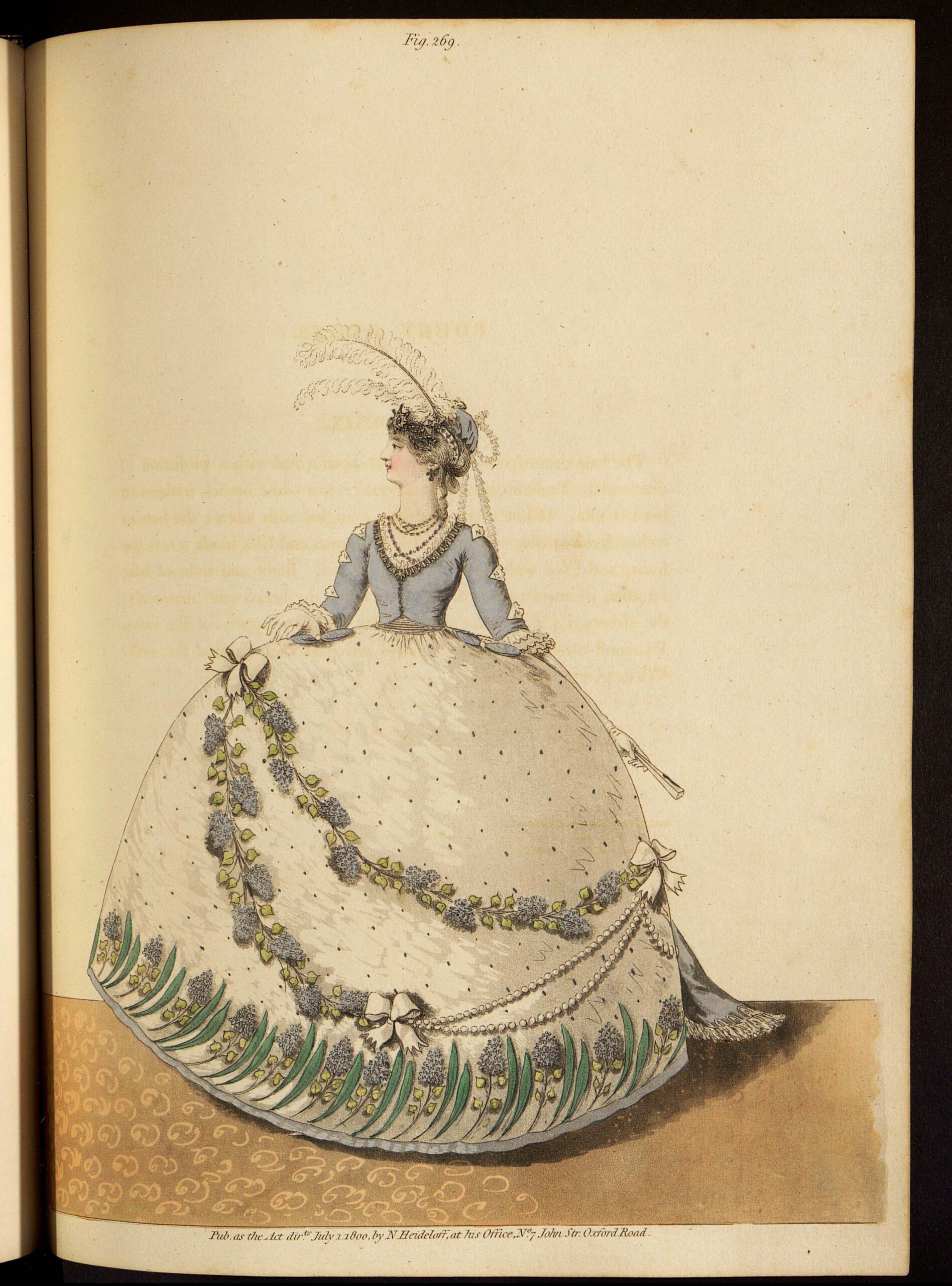 Придворное платье. Лист из журнала «Gallery of fashion»Великобритания, 1800 г.