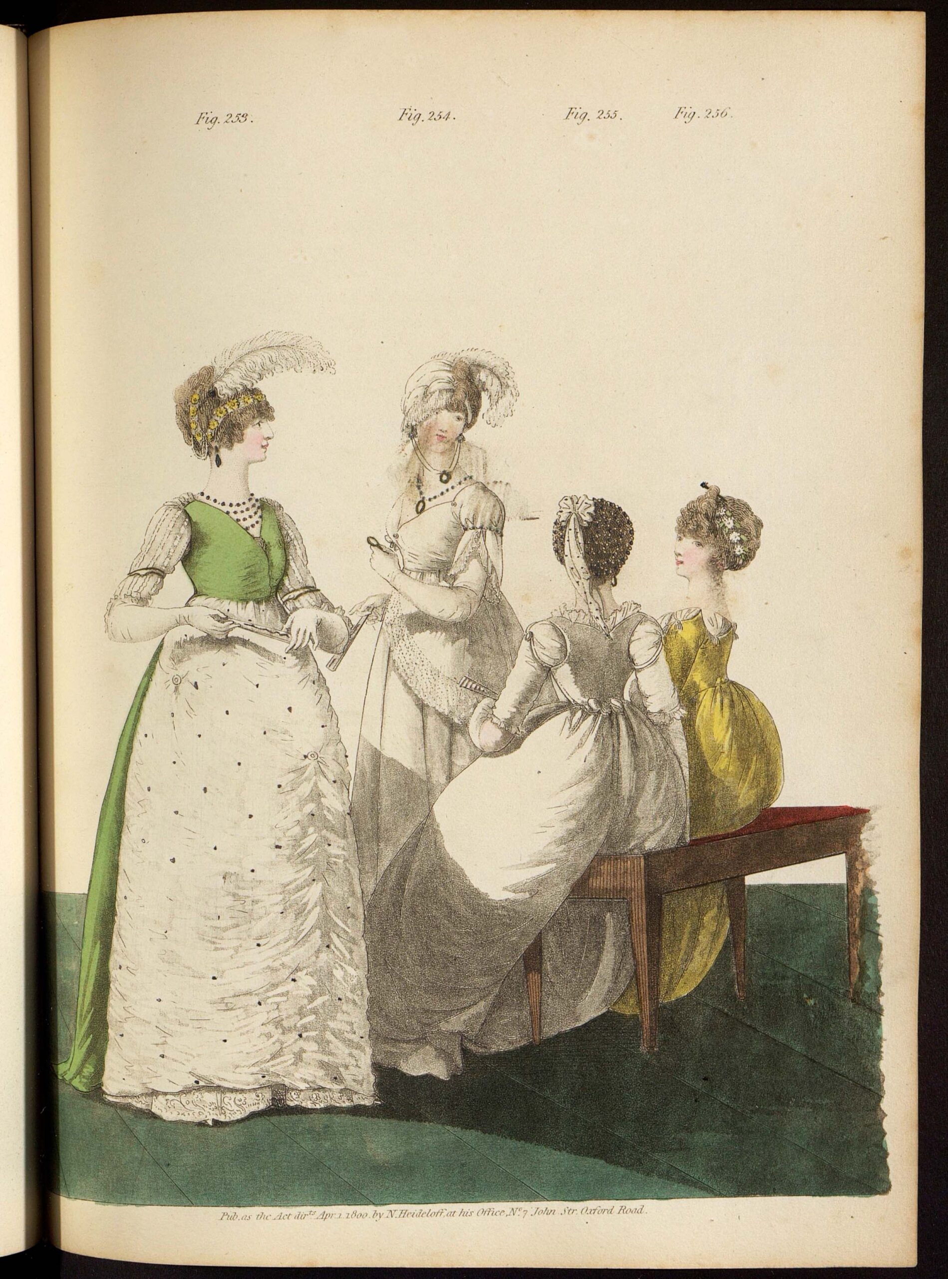 Бальные и вечерние платья. Лист из журнала «Gallery of fashion»Великобритания, 1800 г.