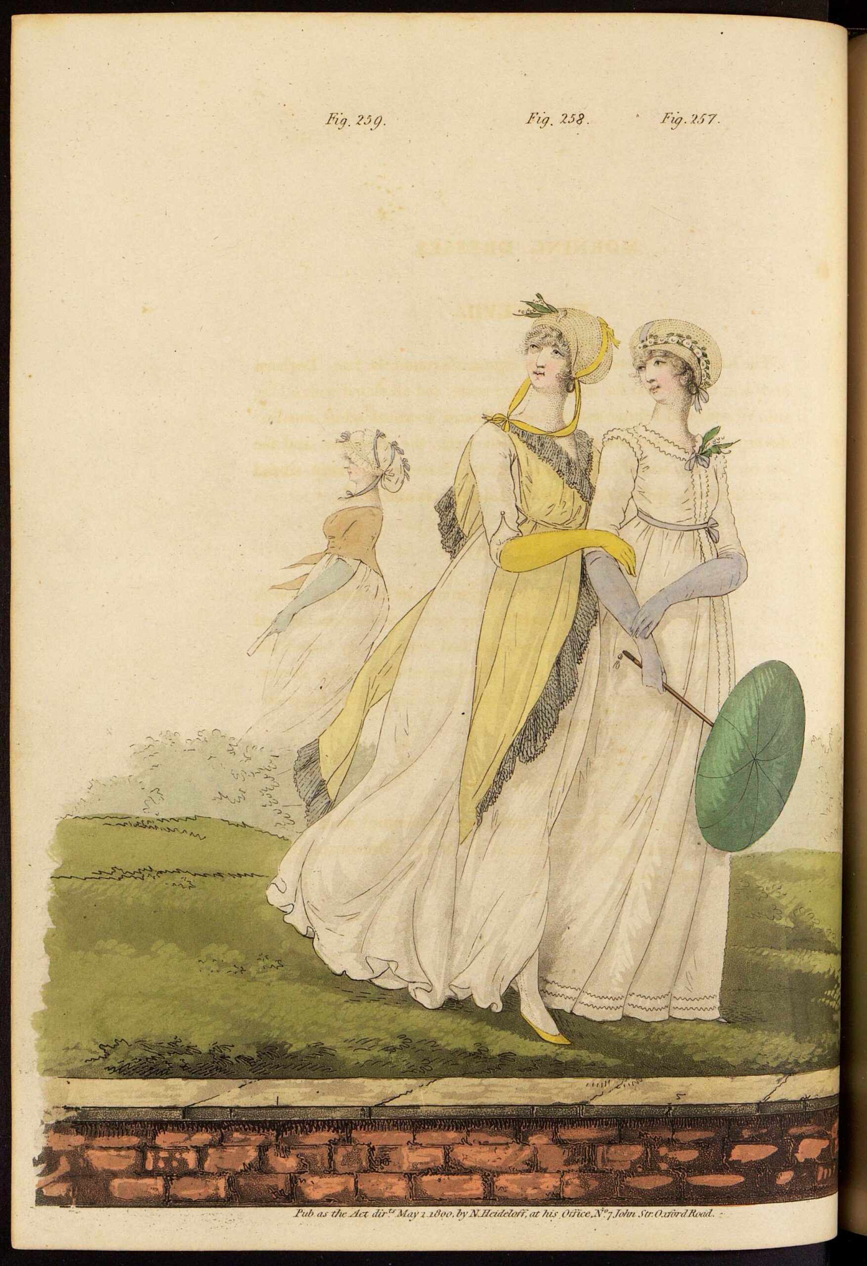 Утренние платья. Лист из журнала «Gallery of fashion»Великобритания, 1800 г.
