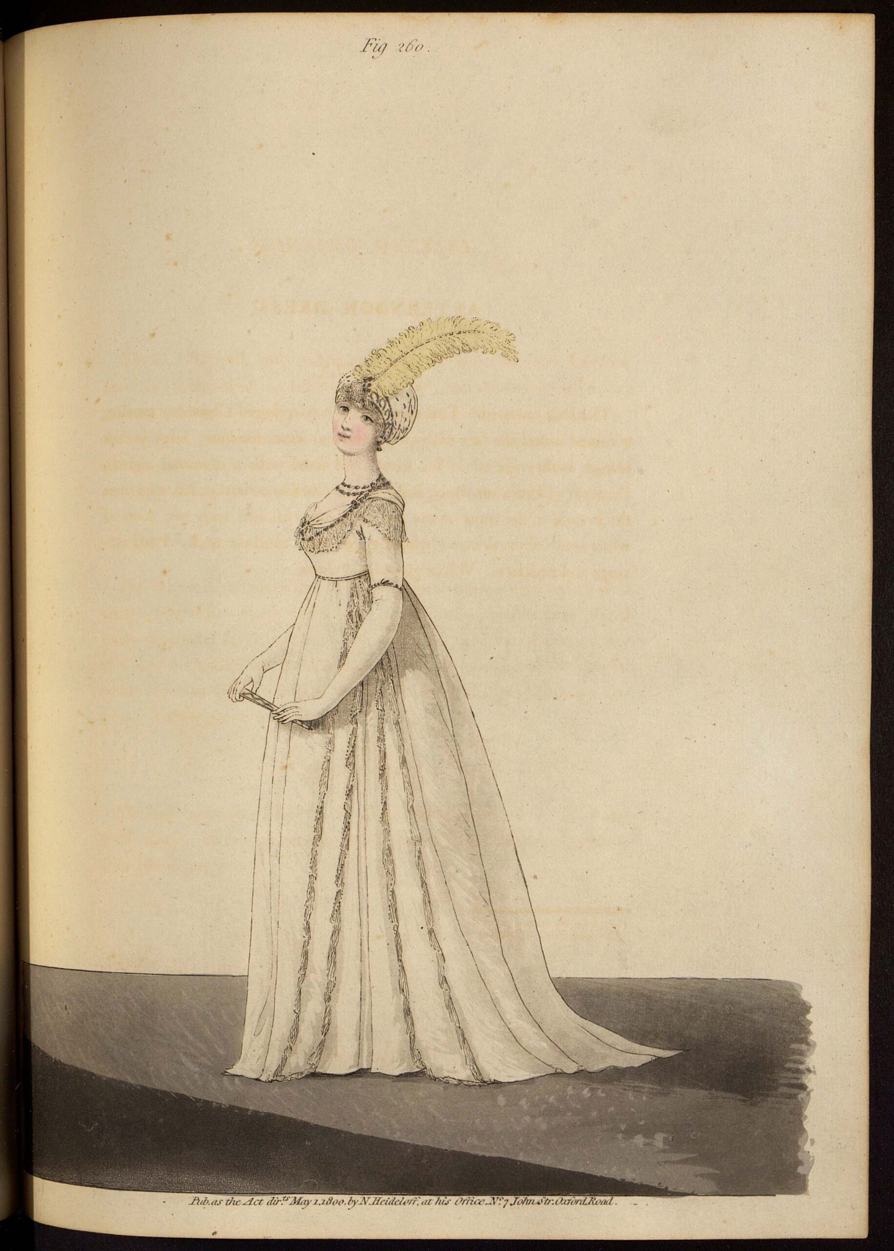 Дневное платье. Лист из журнала «Gallery of fashion»Великобритания, 1800 г.
