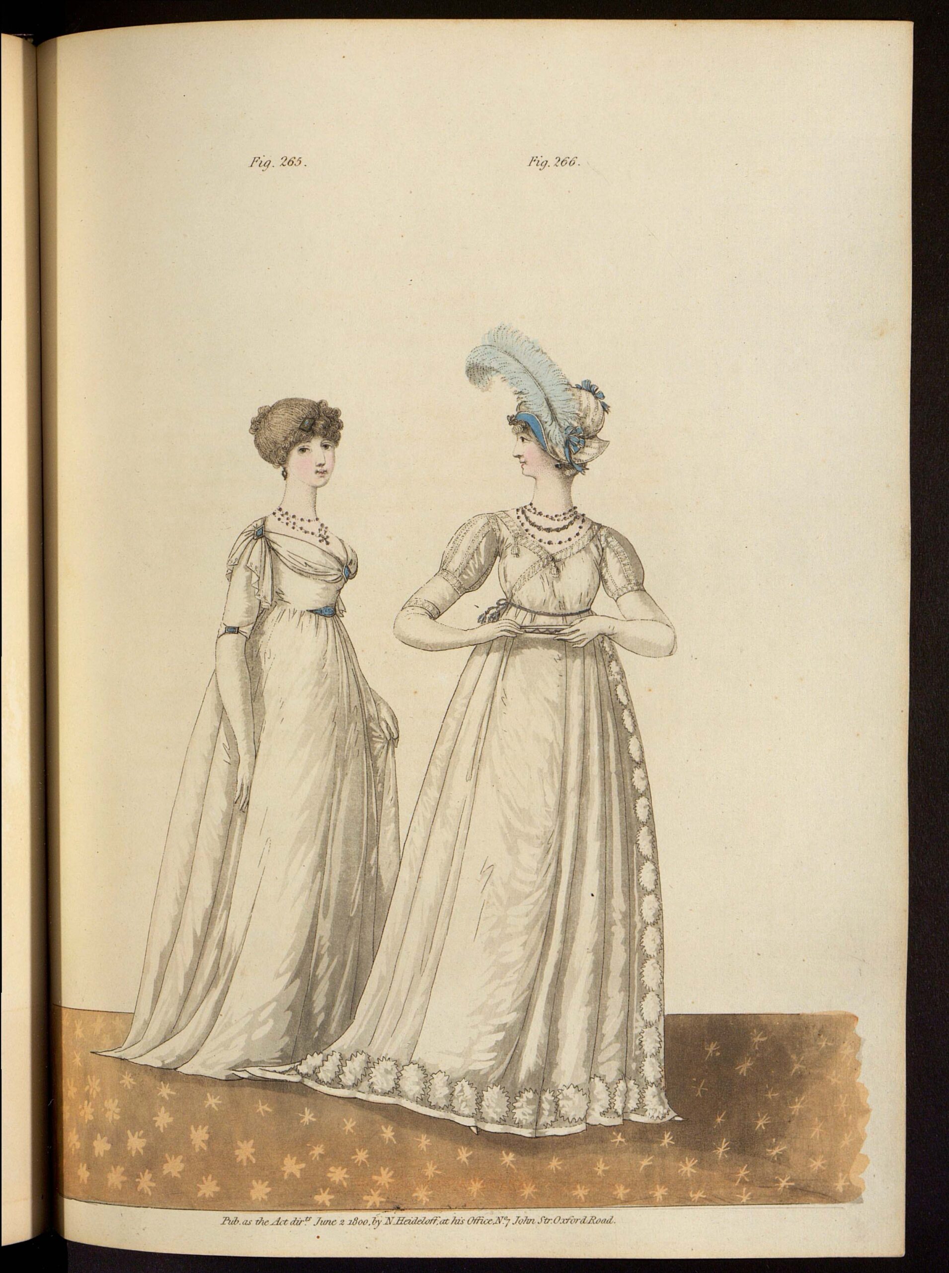 Вечерние платья. Лист из журнала «Gallery of fashion»Великобритания, 1800 г.